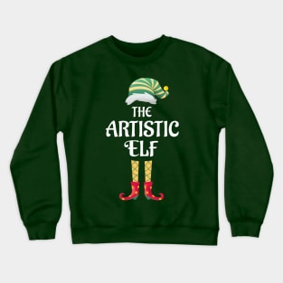 The Artistic Elf Christmas Matching Pajama Family Party Gift Crewneck Sweatshirt